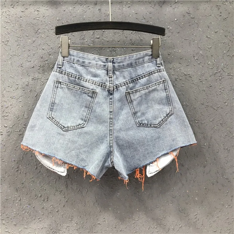 Весна-лето 2020 джинсовые шорты больших размеров женские Модные свободные с