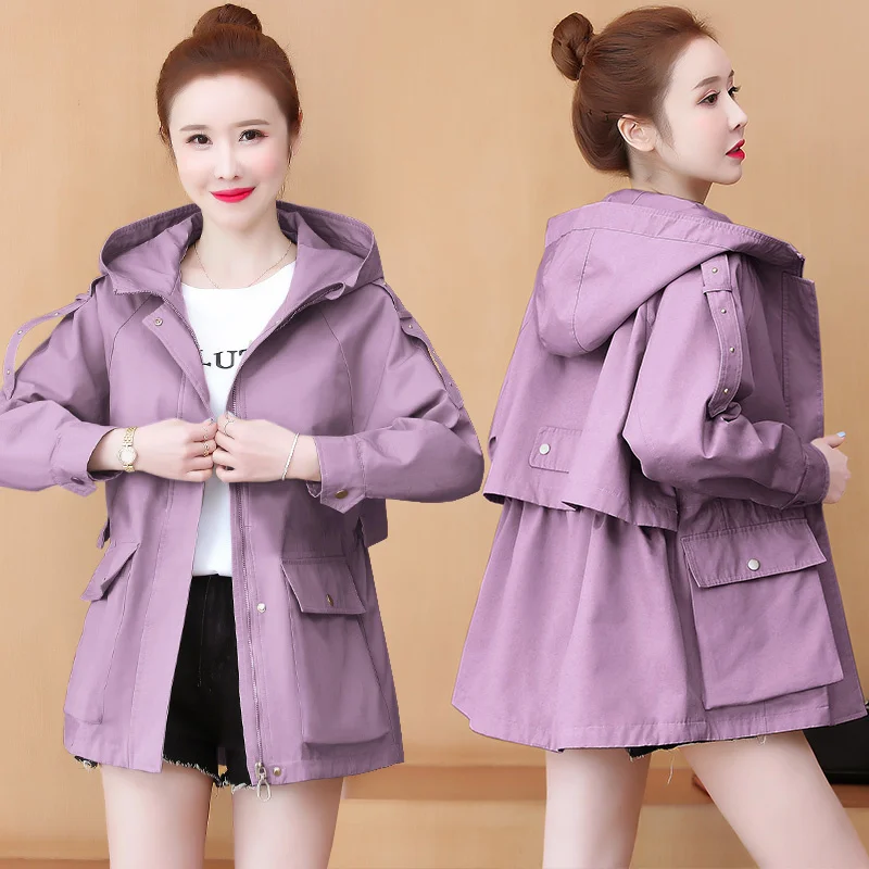 

Windbreaker women's middle long 2021 spring and Autumn New Korean version waist down show slim coat women's fashion this year