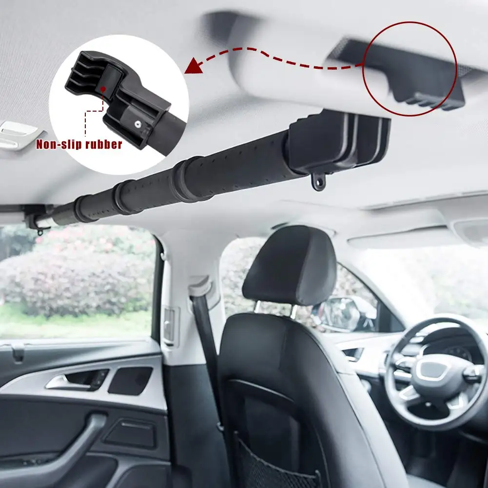 

B-LIFE Car Travel Clothes Hanger Rod Automotive Hanger Bar Heavy-Duty Closet Organizer Rack for Travel or Garment Cloth Foldable