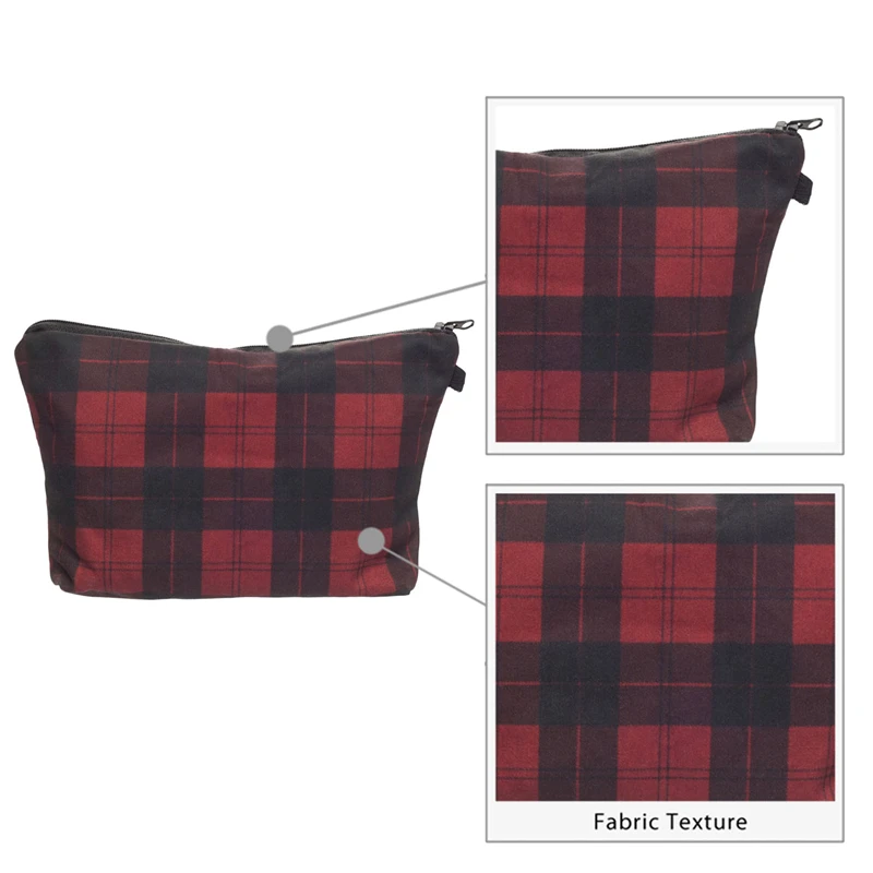Женская клетчатая косметичка в британском стиле несессер на молнии портативный