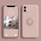 Чехол для iPhone 11, 12 Pro Max, XS Max, XR, XS, X, 8, 7 Plus, силиконовый, с кольцом-держателем