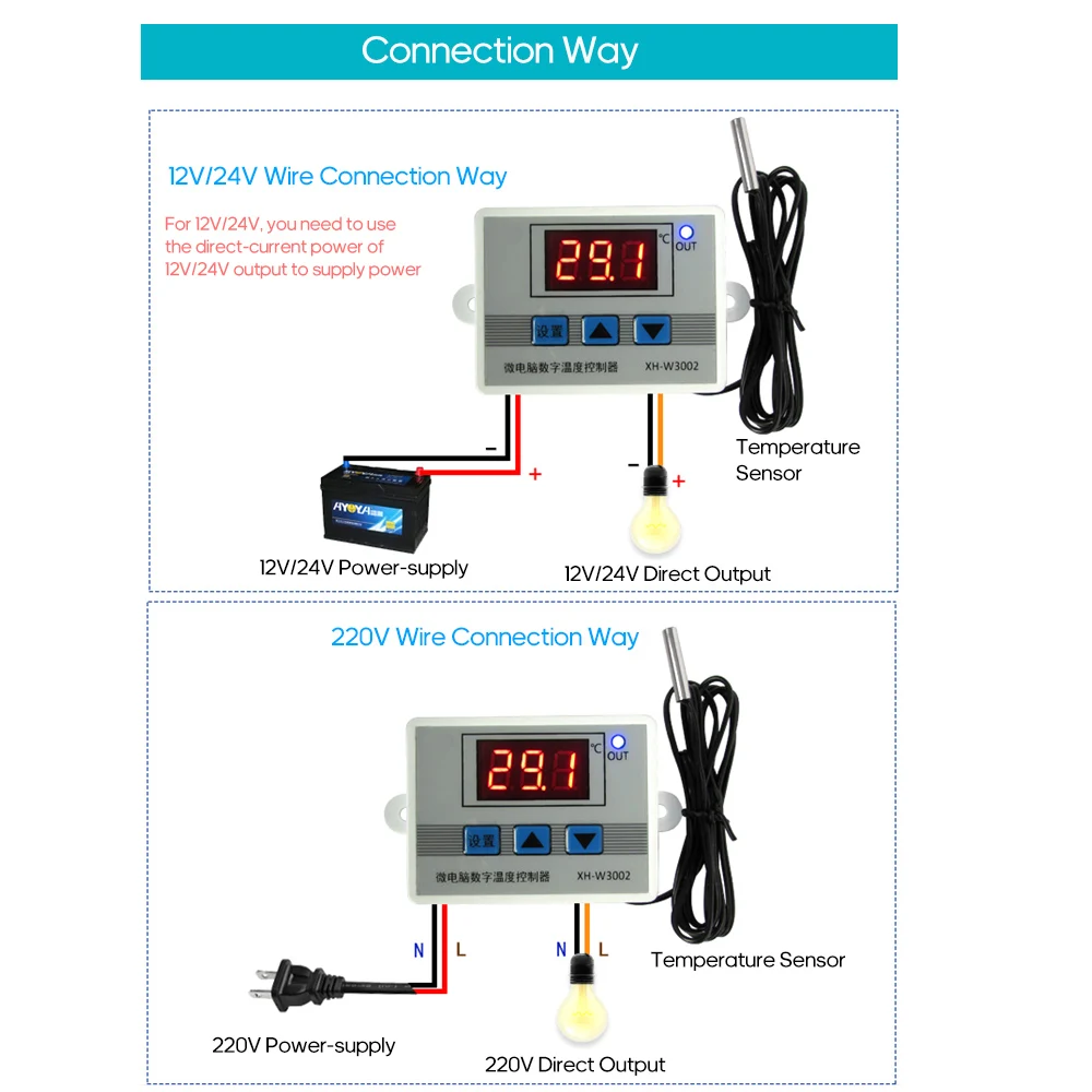 Интеллектуальный светодиодный цифровой микрокомпьютер регулятор температуры
