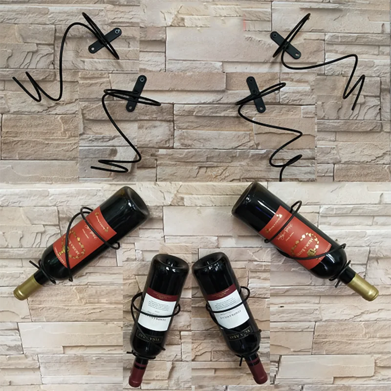 5 шт. настенный бронза черная бутылка для вина стойка держатель полка дисплея