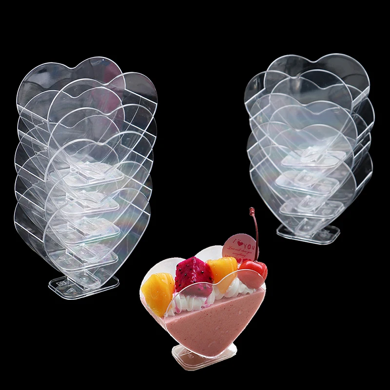 

50PCS Disposable Heart-shaped Cups Plastic Pudding cup For Mousse Dessert Party Tiramisu Ice Cream Birthday Party Milk
