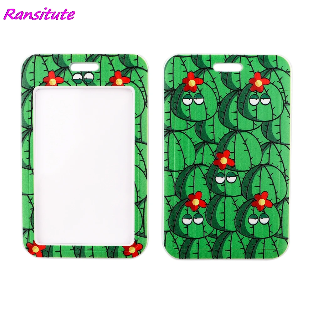 Ransitute R1849 Зеленый Кактус шнурки для кредитных карт ID держатель значка студент Для