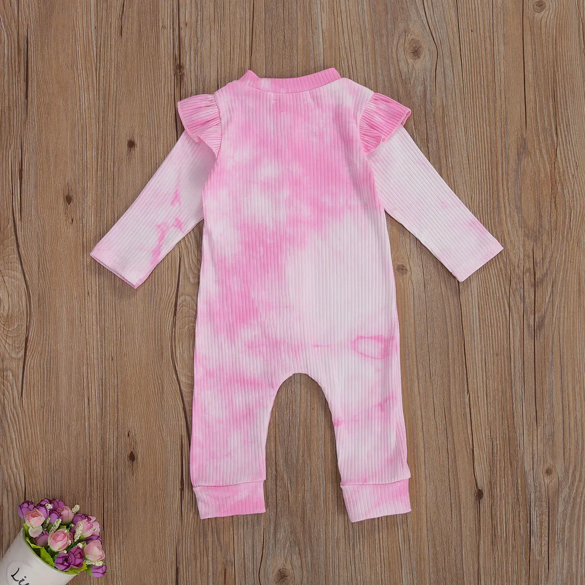 

Toddlder Baby Girls Tie-dye Clothes Long Sleeve Romper Autumn Single breasted One Piece Jumpsuit Baby Rompers