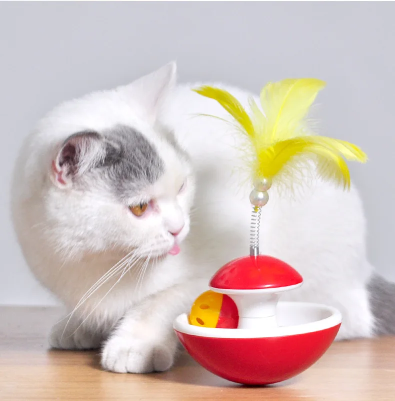 

Pet Cat Toy Tumbler Rolling Fairy Feather Bell Funny Cat Stick Toy Bell Ball Cat Entertainment Toys Interactive