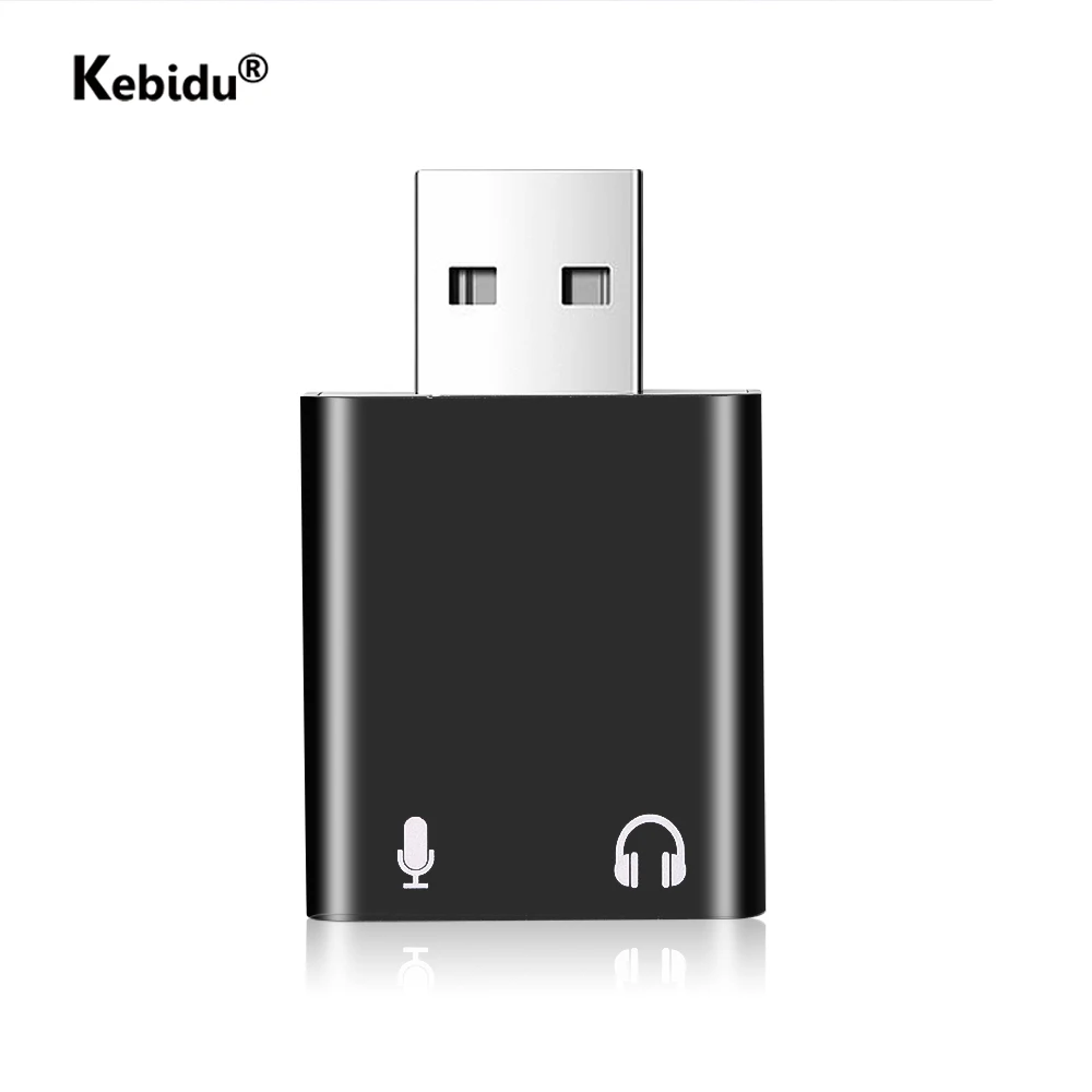 Внешняя звуковая карта Kebidu с USB на аудиоразъем 3 5 мм адаптер для наушников