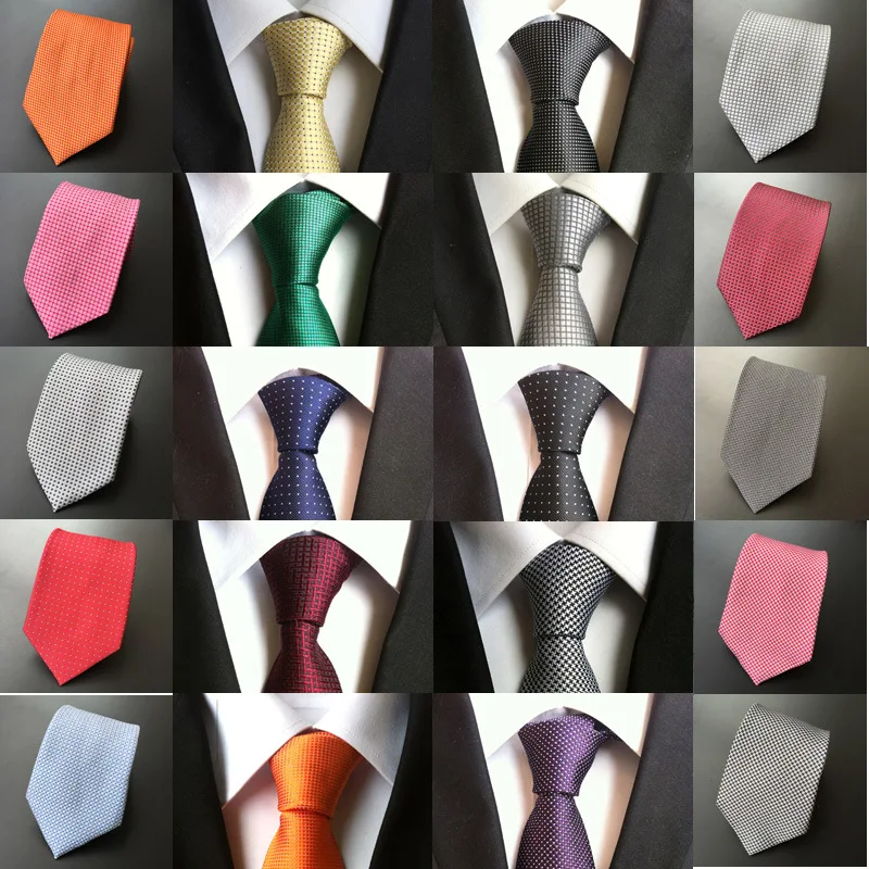 

Various Color Male Tie Business Formal Plaid Necktie for Men Jacquard Solid Shirt Accessories Classic Neckwear