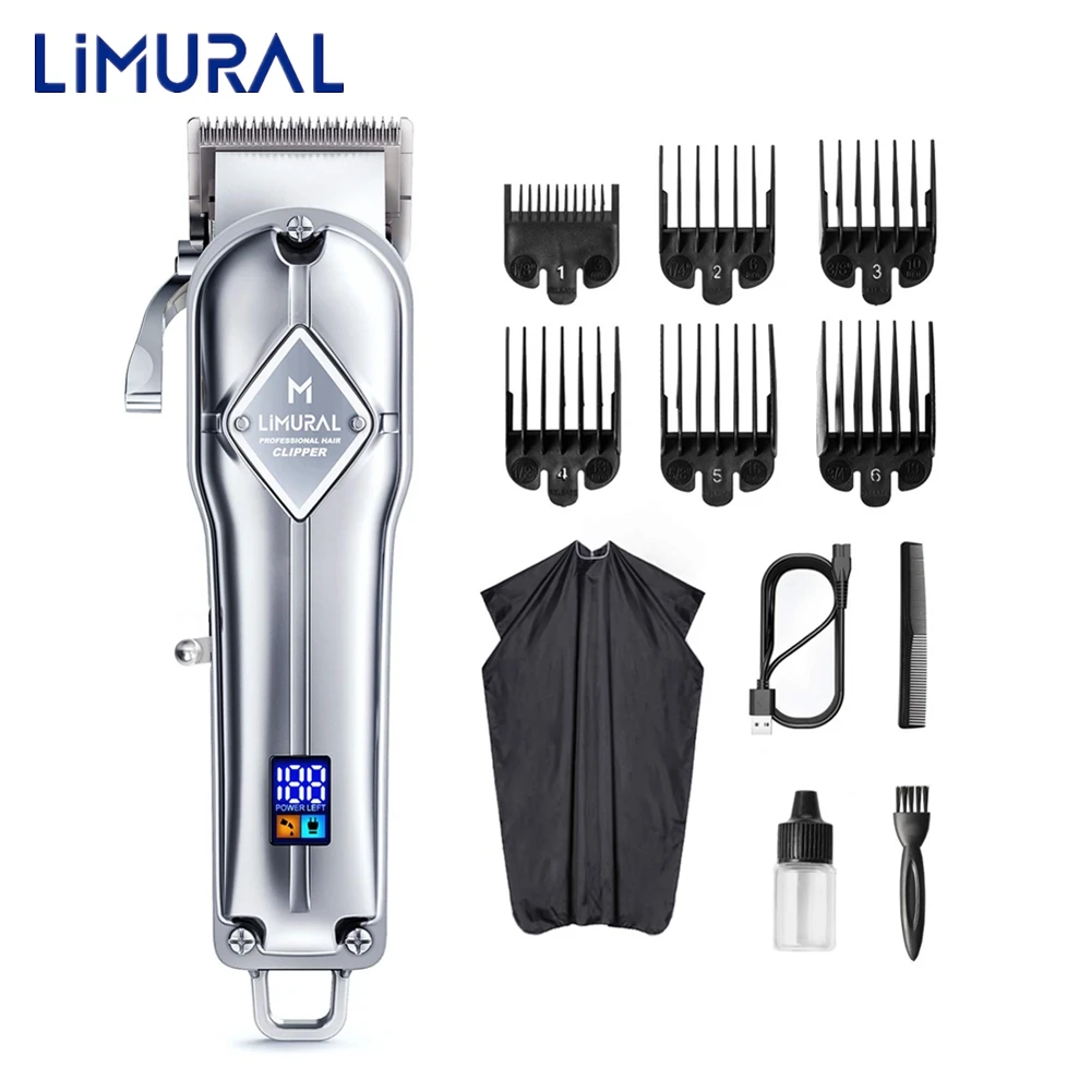 

KIPOZI Electric Hair Clipper Wireless Hair Cutting Kit Beard Trimmer LED Display Replacement Blade Trimmer Clipper for Men