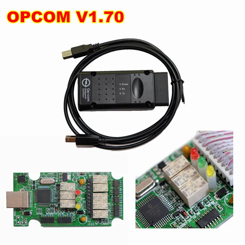 OPCOM 1.70 Самая низкая цена OPCOM V1.59/1,70/V1.95/V1.99 с чипом PIC18F458 OP-COM obd2 сканер диагностический инструмент opcom v1.99 - Цвет: OPCOM 1.70