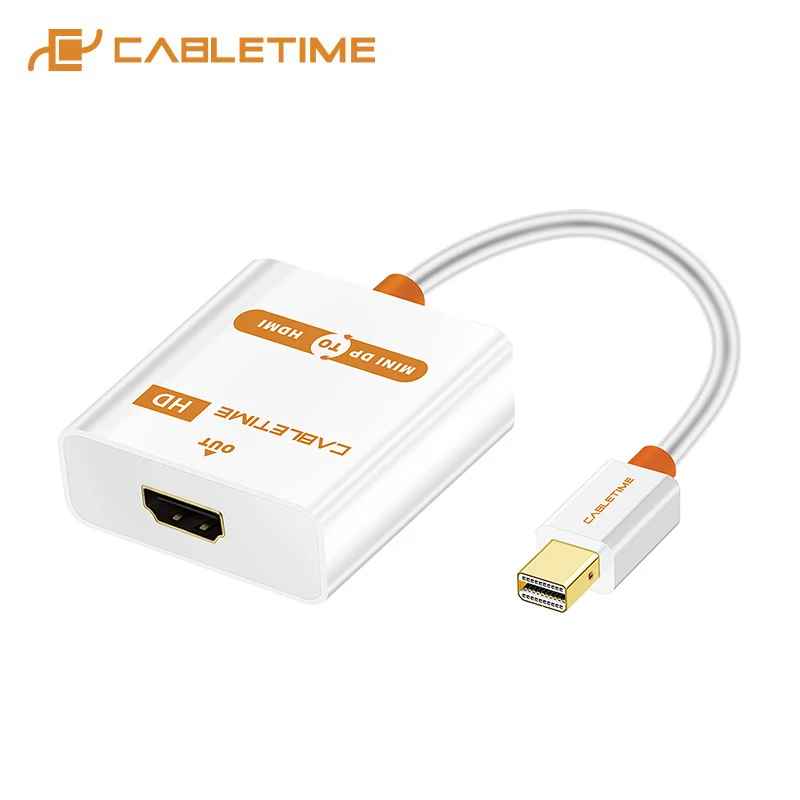 

CABLETIME Thunderbolt Mini DP to HDMI Active Adapter M/F Mini DisplayPort To HDMI Cable for MacBook Pro Air iMac projector C065