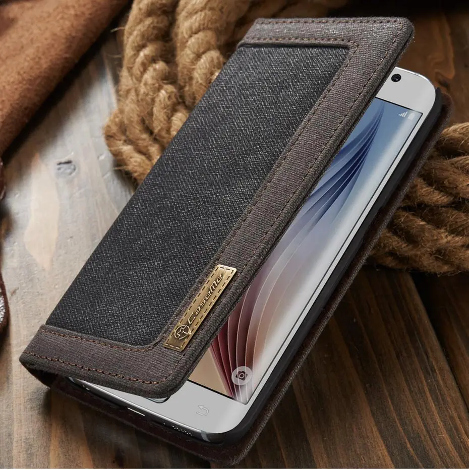 Модный джинсовый холщовый чехол-бумажник для samsung Note8 Note9, чехол с магнитной застежкой Чехол для Galaxy S6 S7 S8 S9 S10 Plus, чехол