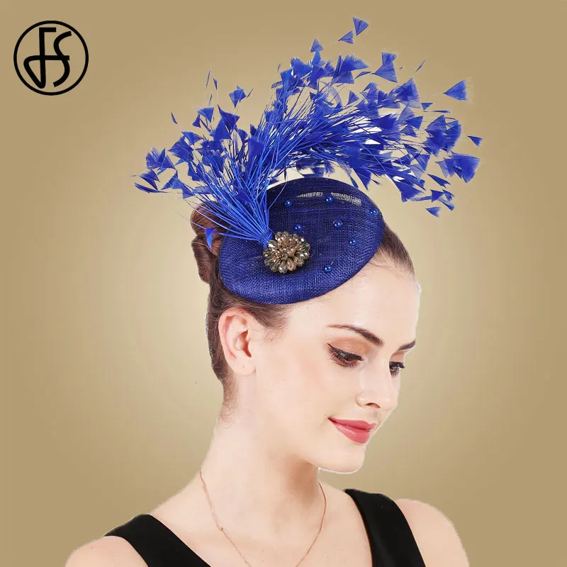 Дамская винтажная шляпка Таблетка FS с большими цветами для церкви и