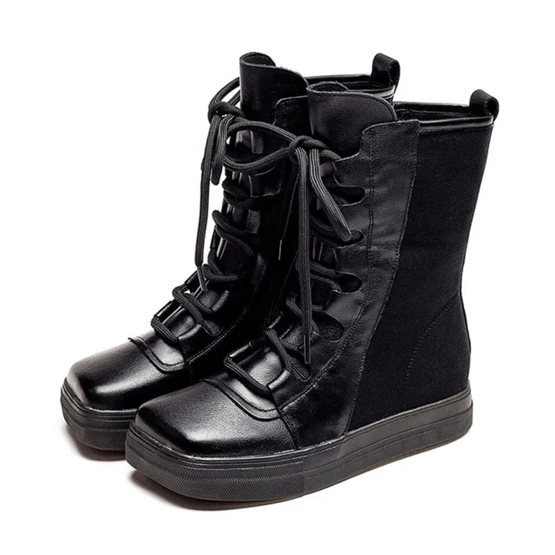 

Женские ботинки из натуральной кожи, в стиле ретро