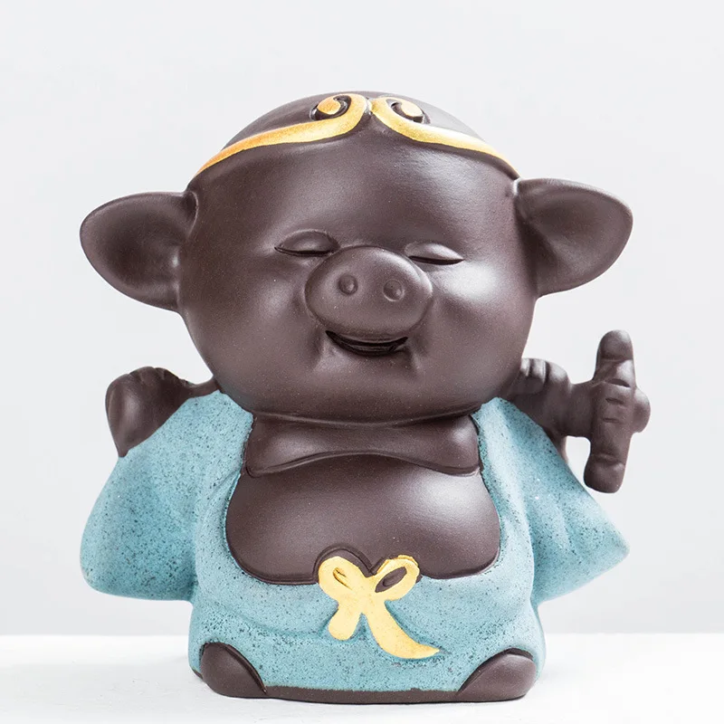 Чайные украшения милый бутик свиней фиолетовый песок чай можно поднимать