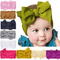 popular childrens elastic headband pure color headbands big bows for baby infant and toddlers hair accessories