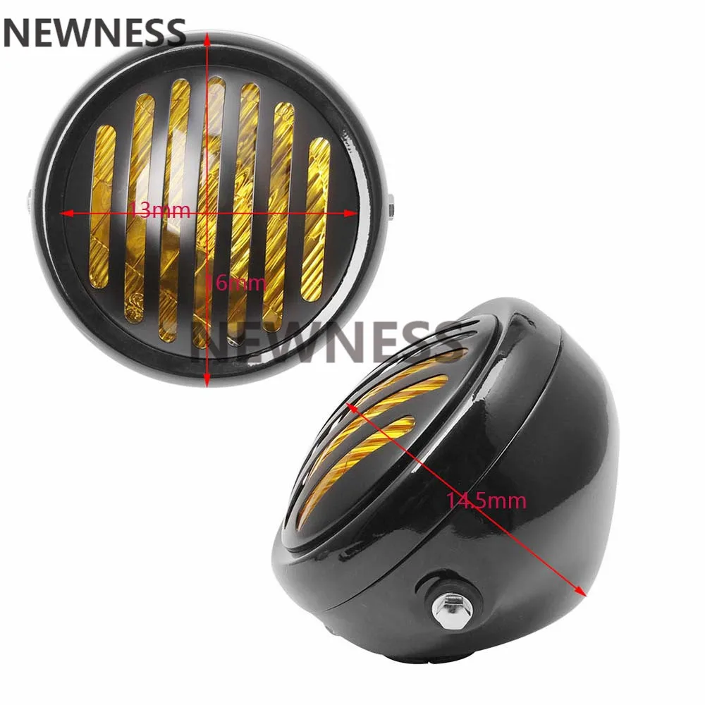 Винтажный светло желтый мотоциклетный гриль 6 5 дюйма передняя фара с боковым