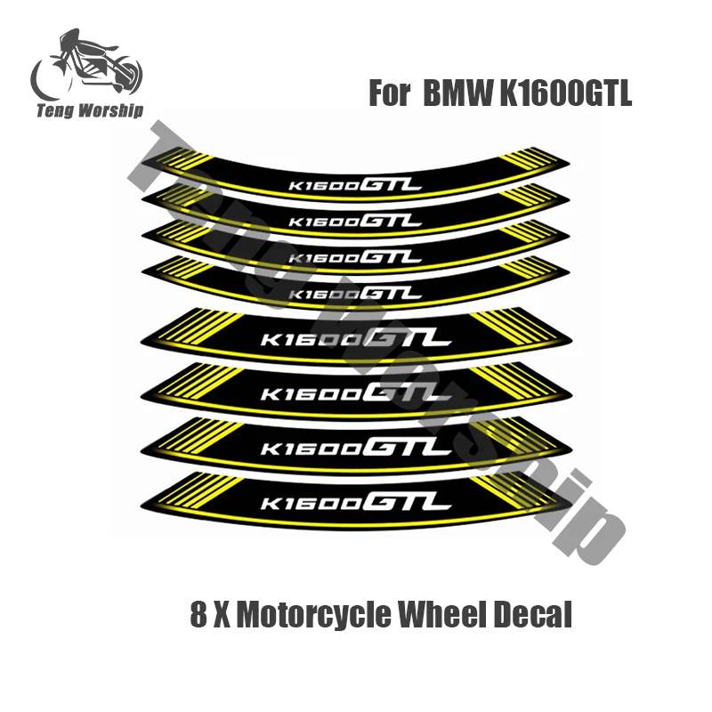 

8 X наклейки на шины для мотоциклов, креативные наклейки с толстыми краями и внешним ободом для BMW K1600GTL k1600 gtl, персонализированные фотонаклей...