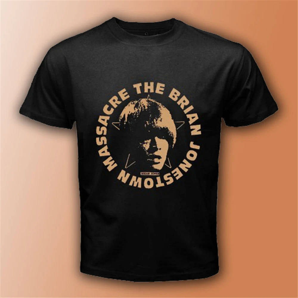 Мужская повседневная черная футболка с принтом в стиле американского рок-группы