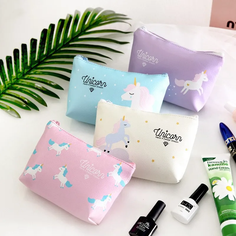 Милые косметички в виде единорога Kawaii мультяшная косметичка чехол карандаш