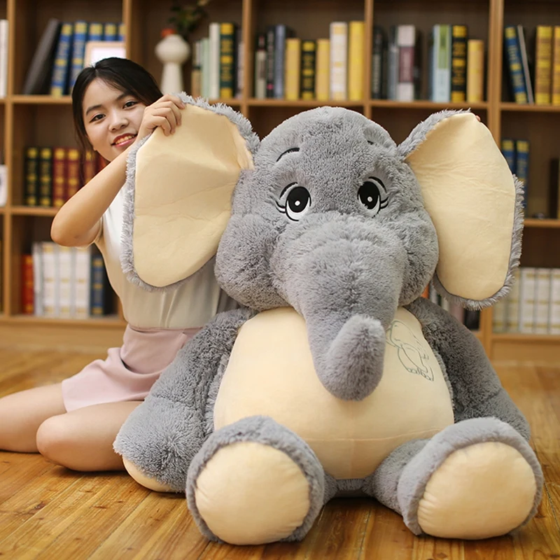 Гигантский Коричный серый мягкий большой уши длинный плюшевый слон игрушки