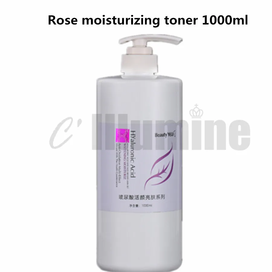 Hyaluronic Acid & Rose Moisturizing Toner 1000ml Balance Skin PH Value Moisture Replenishment Beauty Salon