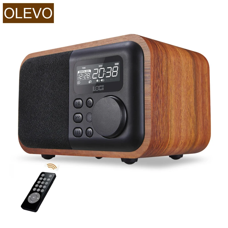 

Беспроводной деревянный портативный Bluetooth-динамик, сабвуфер с FM-радио и будильником, динамик с дистанционным управлением
