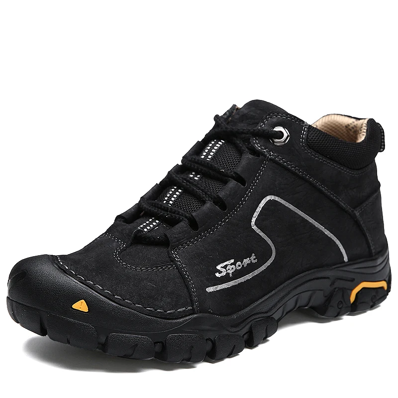 Мужские ботинки из натуральной кожи теплые зимние повседневные с высоким