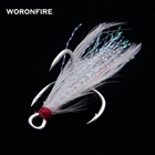 10pcslot Thick Treble Hook With Feathers 1# 2# 4# 6# 8# 10# 12# Strong Pull Round Folded Triple Owner Fishing Hooks