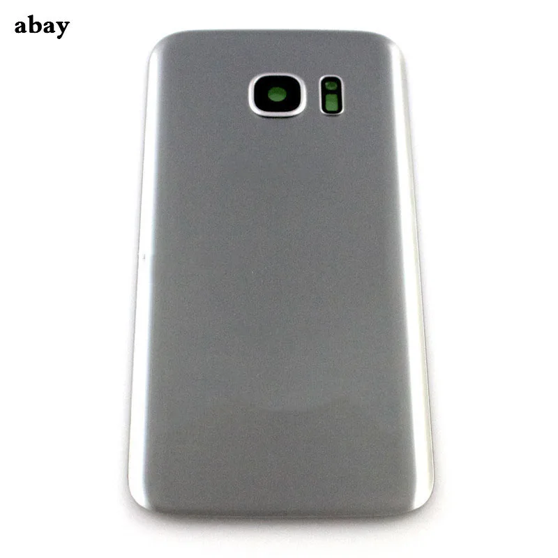 Для SAMSUNG Galaxy S7 G930F Задняя стеклянная крышка батареи Задняя Дверь Корпус чехол с/без объектива запасные части