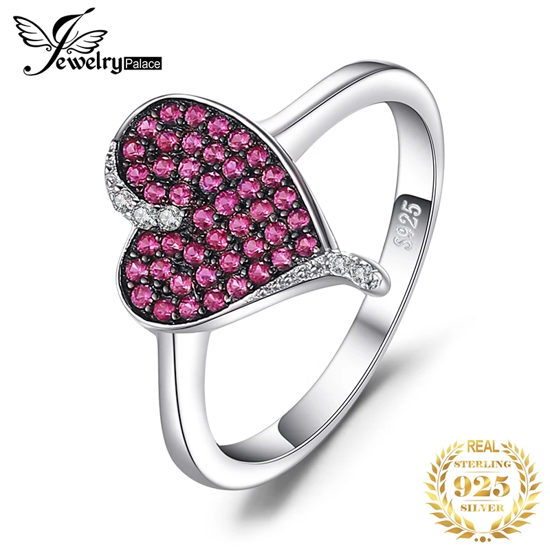 Jewelrypalace сердце 0.3ct СОЗДАН RUBY Проложить Кольцо стерлингового серебра 925 стерлингового серебра 925 Новинка Speical Для wmen