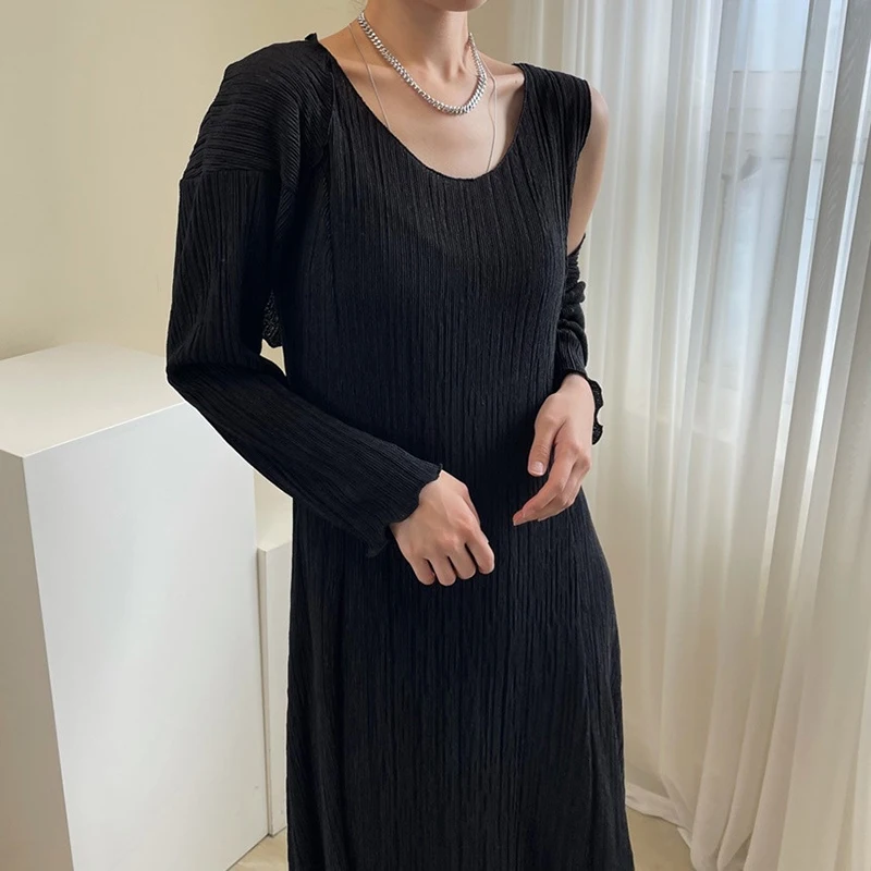 

SuperAen 2021 New Solid O Neck Pullover Suit Women Dress Sets