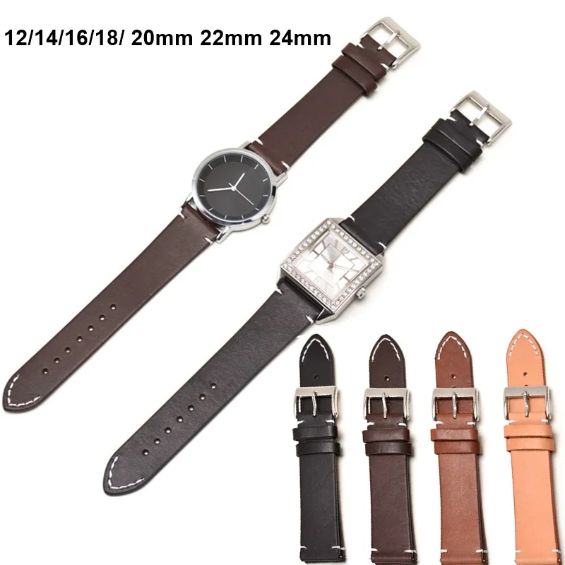 

Vintage Genuine Leather Watchband Wrist Watch Strap Belt for Huawei IWC Breitling Watch 12mm 14mm 16mm 18mm 20mm 22mm 24mm