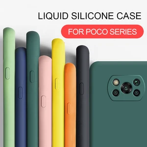 poco x3 pro x 3 nfc case new full cover liquid silicone soft protective back covers cases for xiaomi poco x3 pro pocox3 x 3 nfc free global shipping