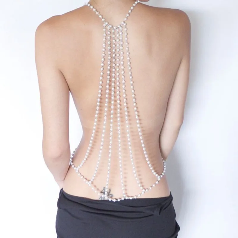 

P0239 модное женское ожерелье-цепочка с имитацией жемчуга и бусинами ювелирные изделия женские цепочки для тела ювелирные изделия Аксессуары...