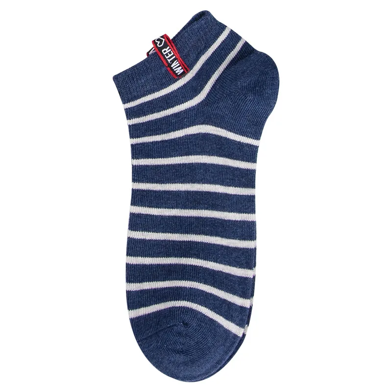 High quality cotton 5 pairs of socks men's stripe socks men's leisure sports boat socks sweat absorbing breathable cotton socks