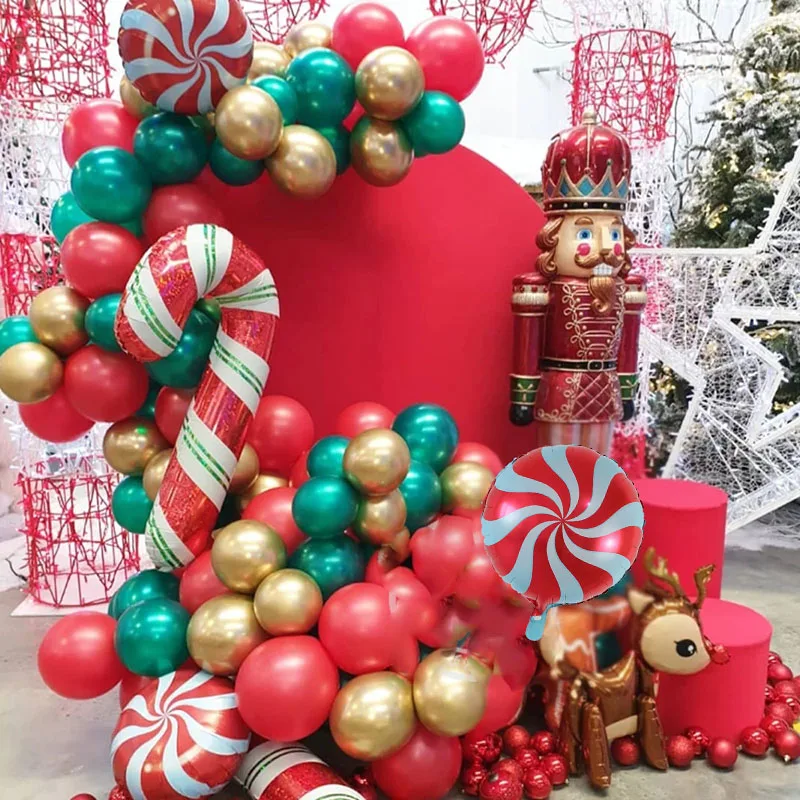 

97 шт./компл. с надписью Happy Christmas воздушные шары-гирлянды Red арочный комплект Sika deer воздушные шарики в виде леденцов DIY Santa Claus Navidad Canes Globos