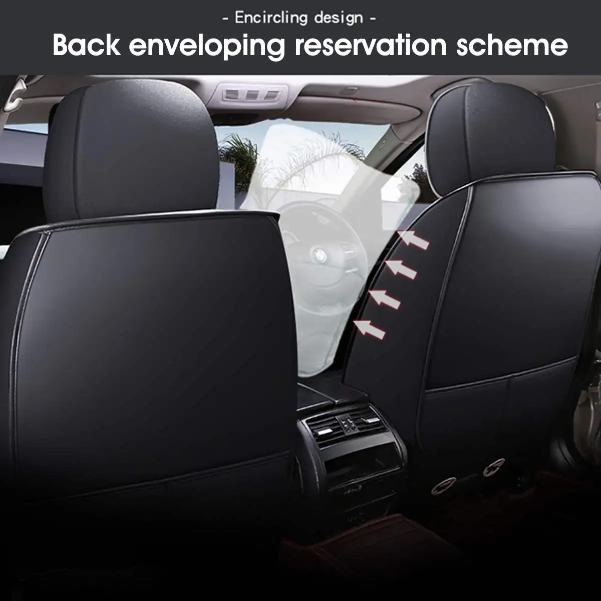 

1PC Car Seat Cover PU Leather Wear-Resistant Vehicle Seat Cover Universal Full Surround Luxury Automobiles Seat Covers For Cars