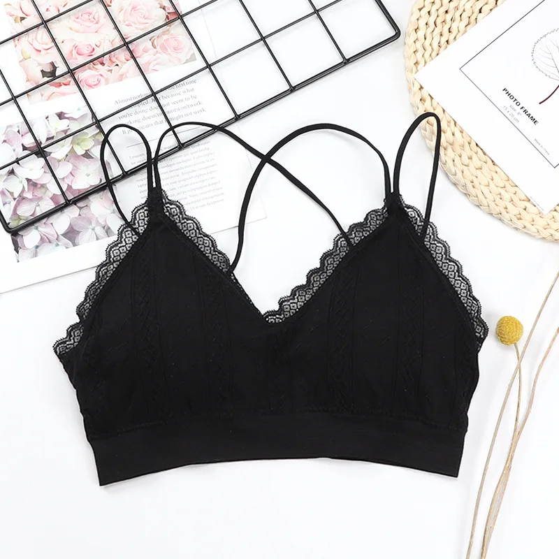 Женский кружевной бюстгальтер CHRLEISURE в Вертикальную Полоску без косточек