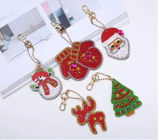 sheng dan 5 шт. 5D DIY алмазная живопись для женщин и девушек сумка для ювелирных изделий брелок Подвеска полная специальная форма d дрель вышивка в форме сердца Красочные - Цвет: sheng dan