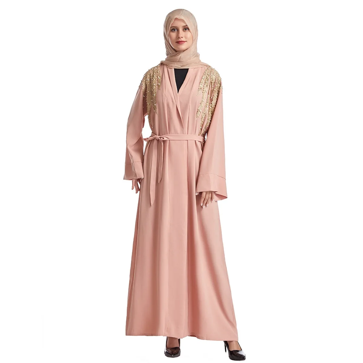 

Abaya Dubai Turkey Muslim Fashion Hijab Dress Kaftan Islam Clothing Maxi Dresses For Women Vestido Robe Musulman De ModeS558