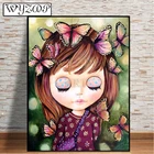 5D алмазная живопись мультяшная девушка картина полная квадратнаякруглая Алмазная вышивка мозаика вышивка крестиком подарочные наборы домашний декор 20210536