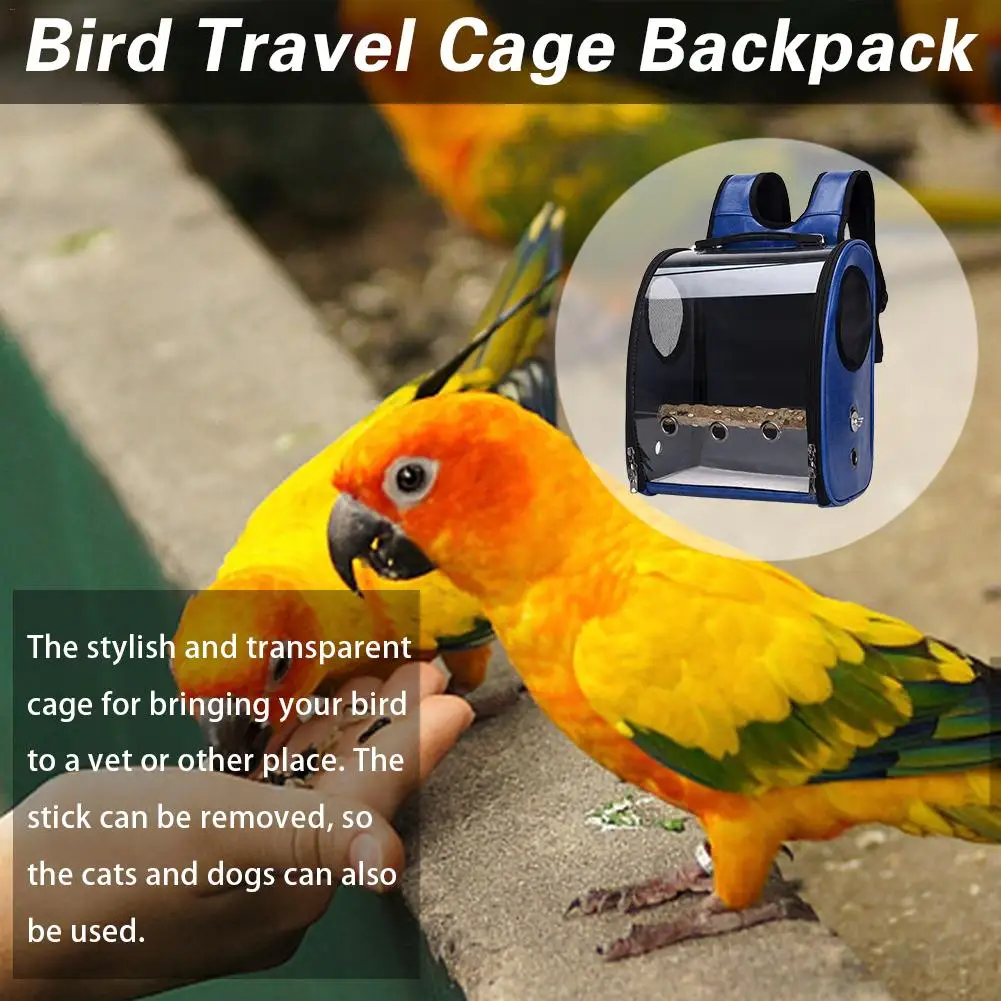 Прозрачный рюкзак с изображением попугая и птицы для домашних животных двойная