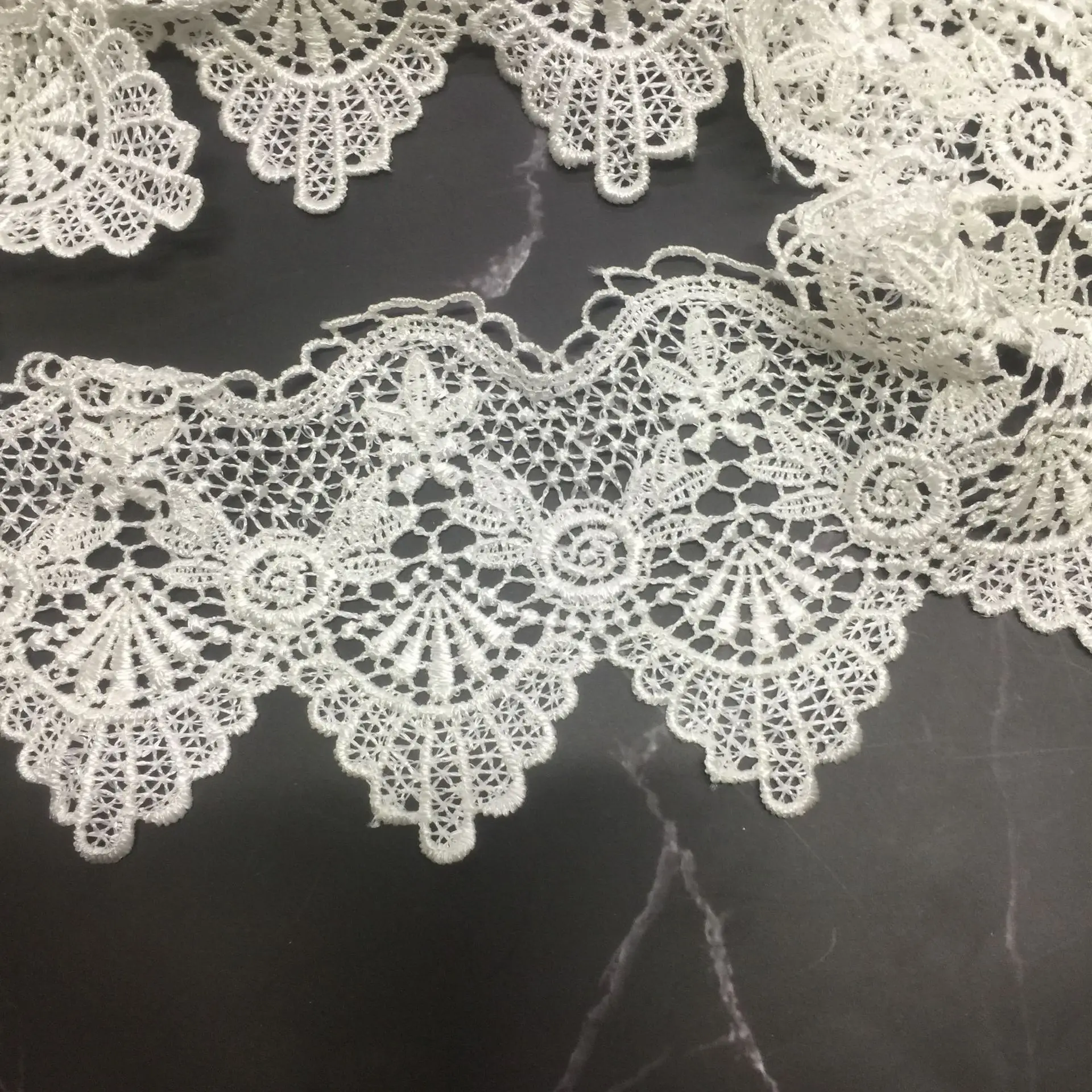 

15yards 9cm Costume Trimmings Applique White Ribbon Polyester DIY Crafts Sewing Trim Lace Fabric