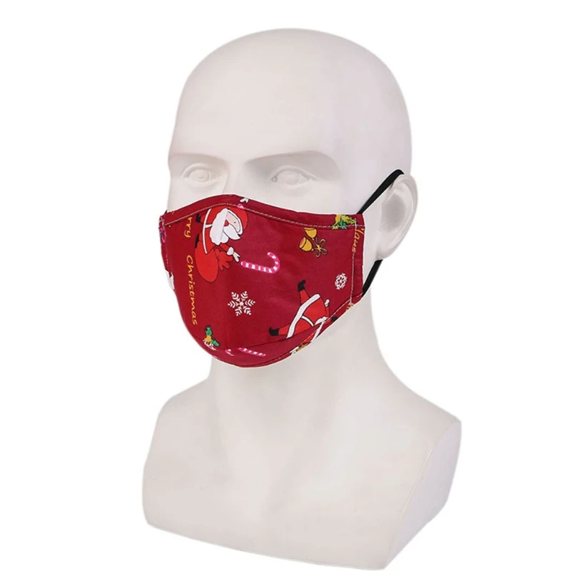 Рождественская Пылезащитная маска для рта мультяшный Санта-Клаус моющийся