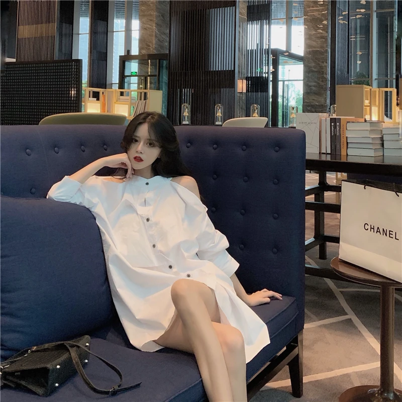 XITAO сексуальное асимметричное платье с открытыми плечами однобортное длинным