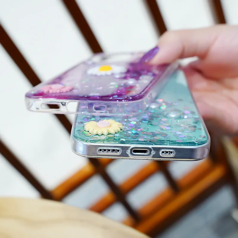 

For iPhone 11 12 Pro Max Cases Luxury Glitter 3D Flower Phone Case For iPhone X XR XS Max 7 8 Plus Back Cover