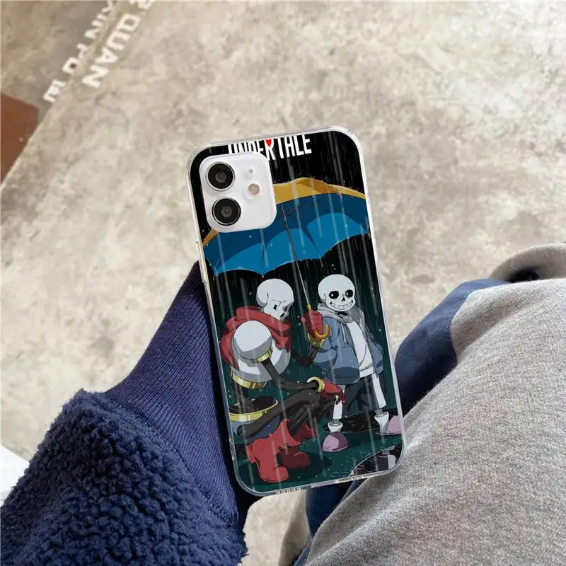 

game undertale sans Phone Case For iphone 5s 6 7 8 11 12 plus xsmax xr pro mini se Transparent Cover Fundas Coque