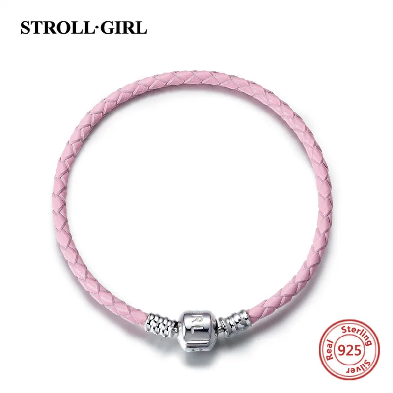 Strollgirl оригинальный 925 стерлингового серебра розового и красного цветов из
